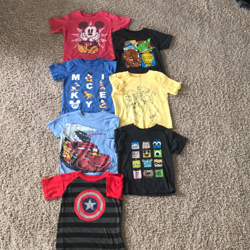 Bundle of 7 Disney/Star Wars/Marvel Boys Ts